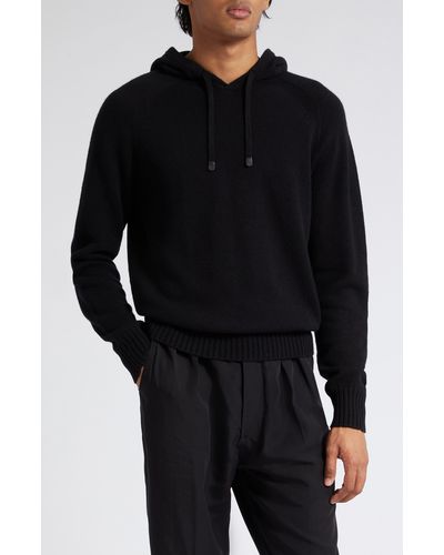 Tom Ford Cashmere Blend Hoodie Sweater - Black