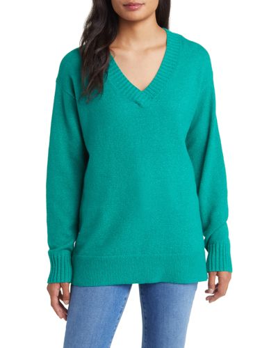 Caslon Caslon(r) Relaxed Tunic Sweater - Blue
