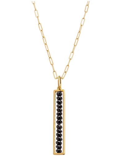 Sethi Couture Leila Black Diamond Linear Bar Pendant - Metallic