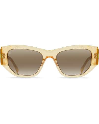 Raen Ynez 54mm Mirrored Square Sunglasses - Natural