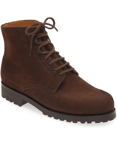 J.M. Weston Worker Suede Lace-up Boot - Brown