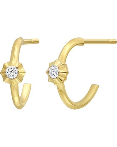 Bony Levy Monaco Diamond Hoop Earrings - Metallic