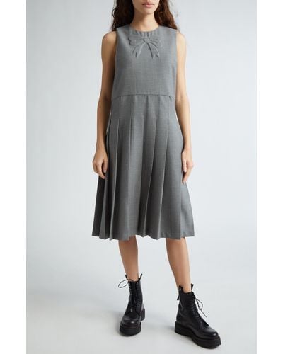 Ashley Williams School 3d Bow Sleeveless Wool Dress - Gray
