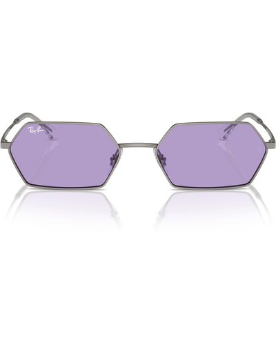 Ray-Ban 55mm Frameless Rectangle Sunglasses - Purple