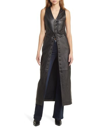 FRAME Leather Vest Dress - Black