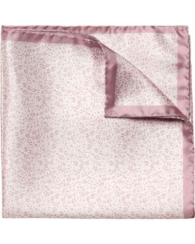 Eton Microfloral Silk Pocket Square - Pink