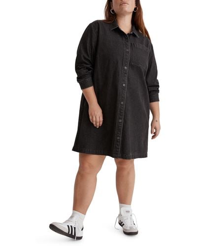 Madewell Oversize Denim Shirtdress - Black