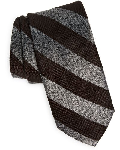 Nordstrom Mora Stripe Silk Tie - Black