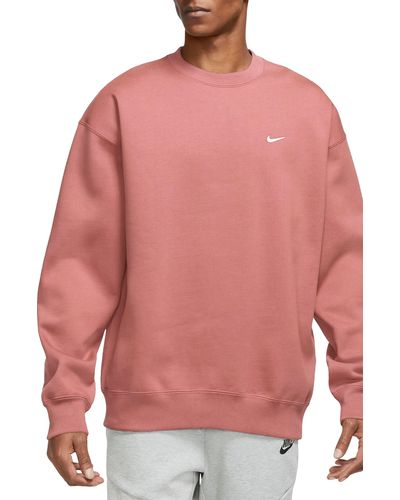 Nike Solo Swoosh Oversize Crewneck Sweatshirt - Pink