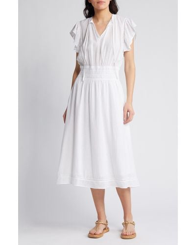 Rails Iona Linen Blend Midi Dress - White