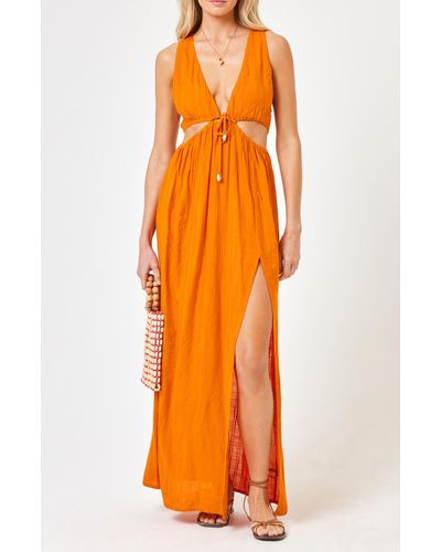 L*Space Donna Sleeveless Cover-up Maxi Dress - Orange