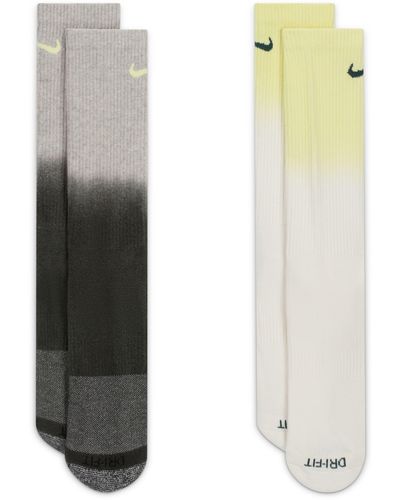 Nike Assorted 2-pack Everyday Plus Dri-fit Cushioned Crew Socks - Gray