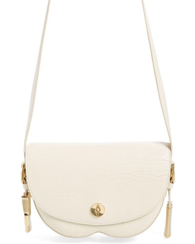 Burberry Small Chess Leather Crossbody Bag - Natural