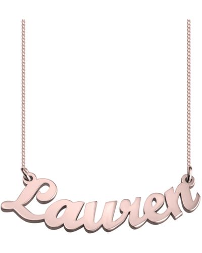 Melanie Marie Personalized Nameplate Pendant Necklace - Pink