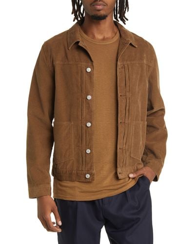 Officine Generale Leo Cotton Corduroy Shirt Jacket - Brown
