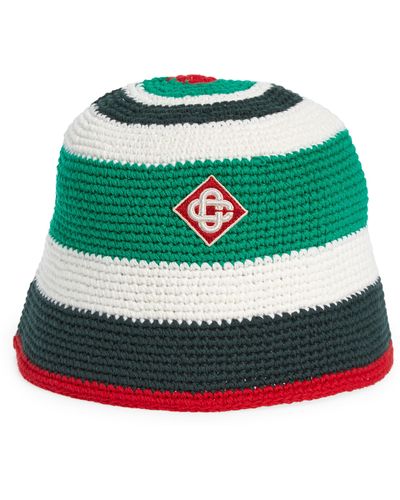 Casablancabrand Logo Patch Cotton Crochet Hat - Green