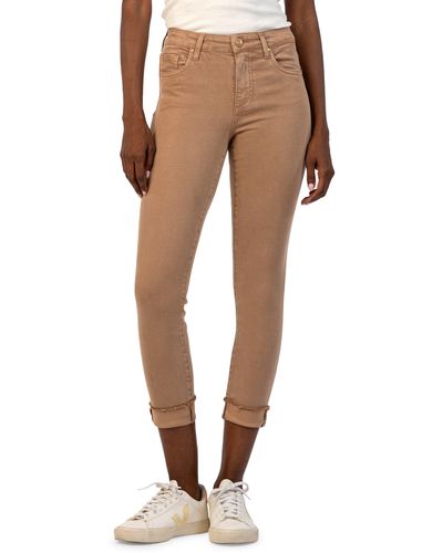 Kut From The Kloth Amy Fray Hem Crop Skinny Jeans - Natural