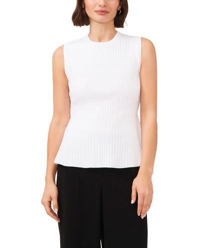 Halogen® Halogen(r) Sleeveless Peplum Sweater - White