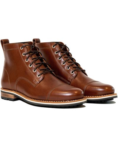 Helm Hollis Cap Toe Lace-up Boot - Brown
