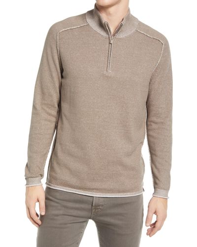 The Normal Brand Jimmy Cotton Quarter-zip Sweater - Brown