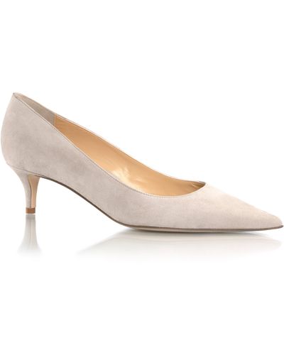 Marion Parke Classic Pointed Toe Kitten Heel Pump - Natural