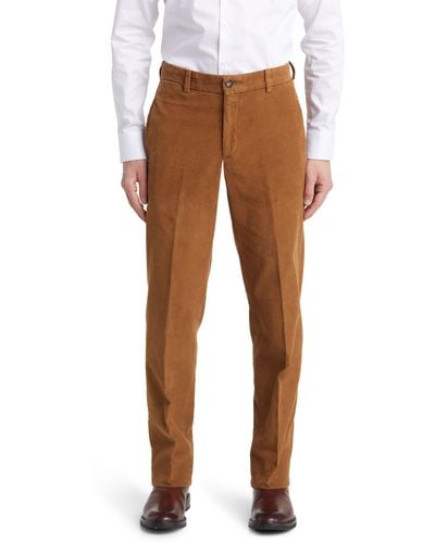 Berle Flat Front Corduroy Dress Pants - Brown