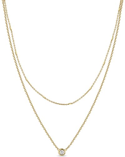 Zoe Chicco Double Chain Necklace - Blue