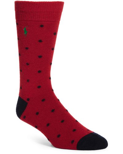 Polo Ralph Lauren Dot Pattern Socks - Red