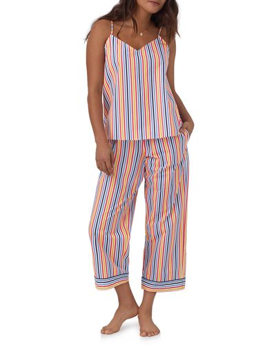 Bedhead Stripe Crop Organic Cotton Pajamas - Red