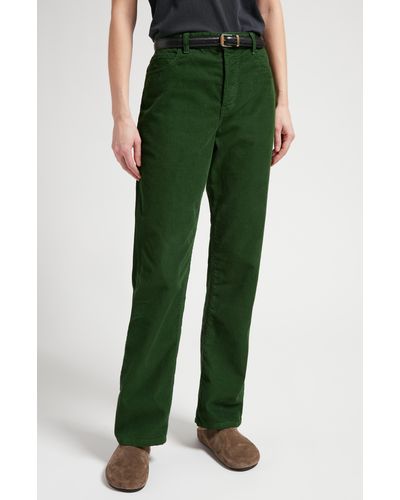 The Row Dan Cotton Corduroy Flare Pants - Green