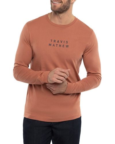 Travis Mathew Smoky Taste Long Sleeve Graphic T-shirt - Orange