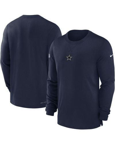 Men's Nike Navy/White Dallas Cowboys Sideline Pregame Player Quarter-Zip  Jacket