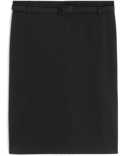Mango Belted Pencil Skirt - Black