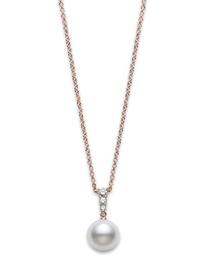 Mikimoto Morning Dew Diamond & Pearl Necklace - White