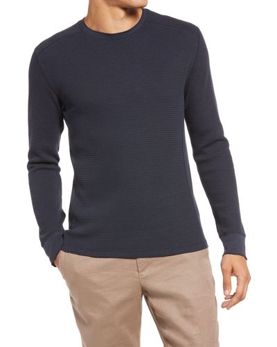 Vince Thermal Long Sleeve T-shirt - Blue