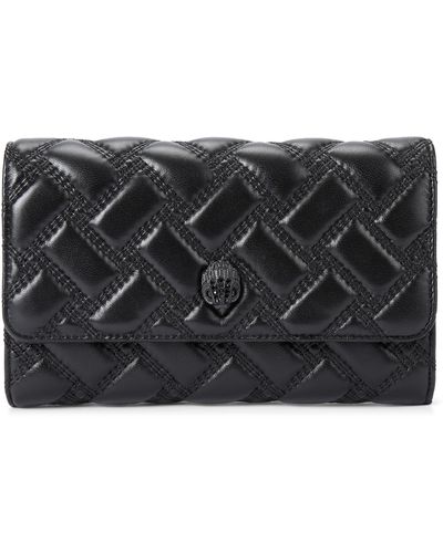 Kurt Geiger Kensington Quilted Leather Wallet On A Chain - Black