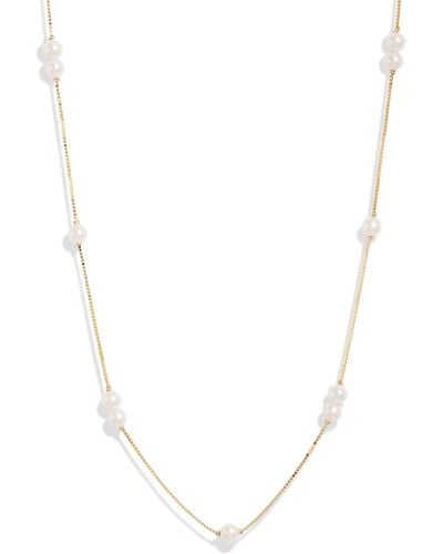 POPPY FINCH Cultured Pearl Station Necklace - White