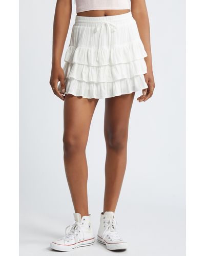 BP. Tiered Miniskirt - White