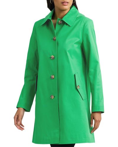 Lauren by Ralph Lauren Cotton Blend Coat With Removable Hood - Green
