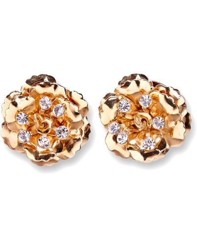 Carolina Herrera Small Flower Stud Earrings - Metallic