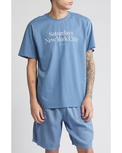 Saturdays NYC Miller Standard Logo Graphic T-shirt - Blue