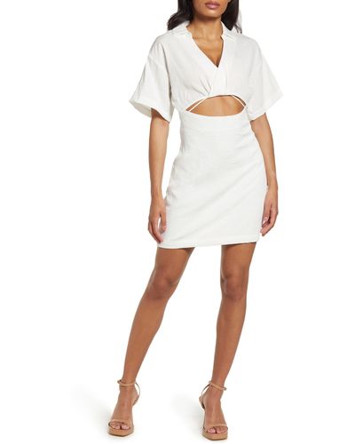 Vero Moda Front Cut Away T-shirt Minidress - White