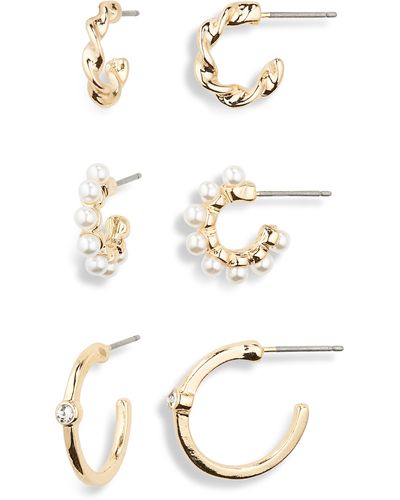 BP. 3-pair Hoop Earring Set - White