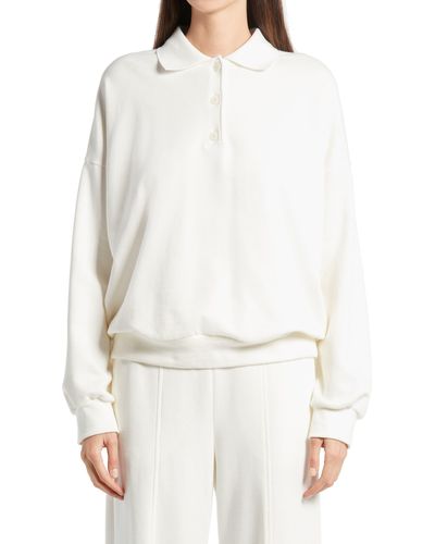 The Row Corzas Cotton Jersey Polo Top - White