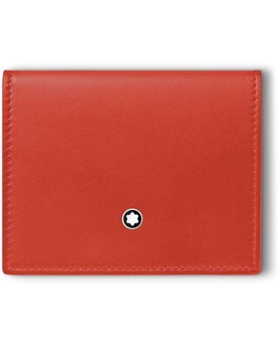 Montblanc Soft Trifold Leather Card Holder - Red