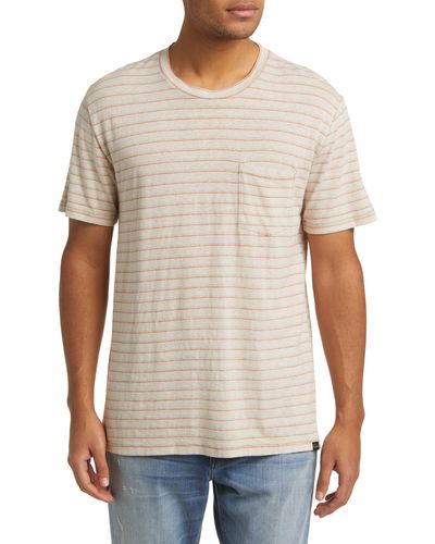 Rails Valencia Stripe Hemp & Organic Cotton Pocket T-shirt - White