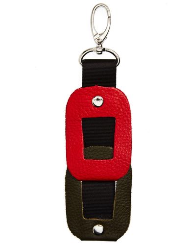 SC103 Tackle Leather Link Key Chain - Red