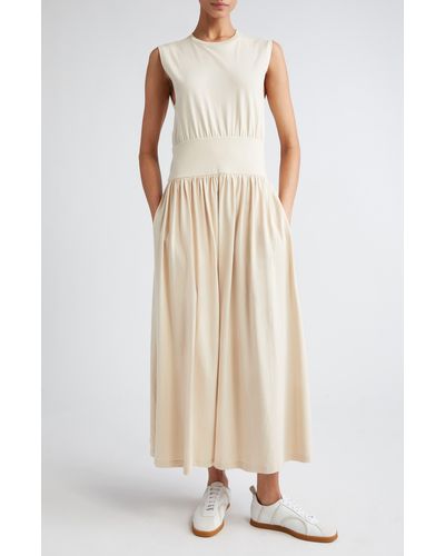 Totême Sleeveless Cotton Midi Dress - Natural