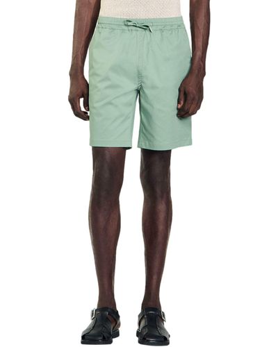 Sandro Gamma Cotton Blend Shorts - Green