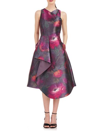 Kay Unger Jessie Asymmetric Cocktail Dress - Purple